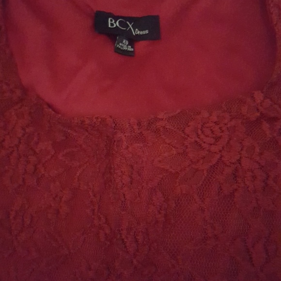 Bcx dress burgundy fit flared bottom lined xs - Picture 4 of 5